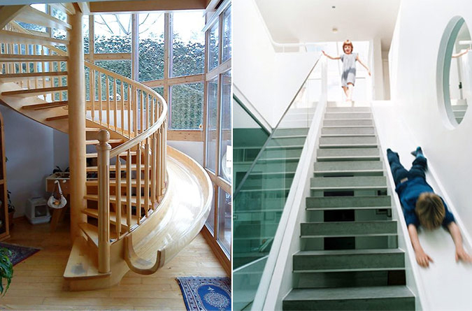 Slide stairways @RuarteContract alta decoración en madera